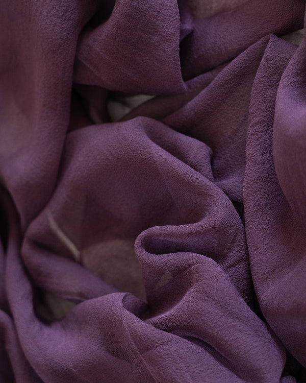 Silk Gossamer Textile in Aubergine