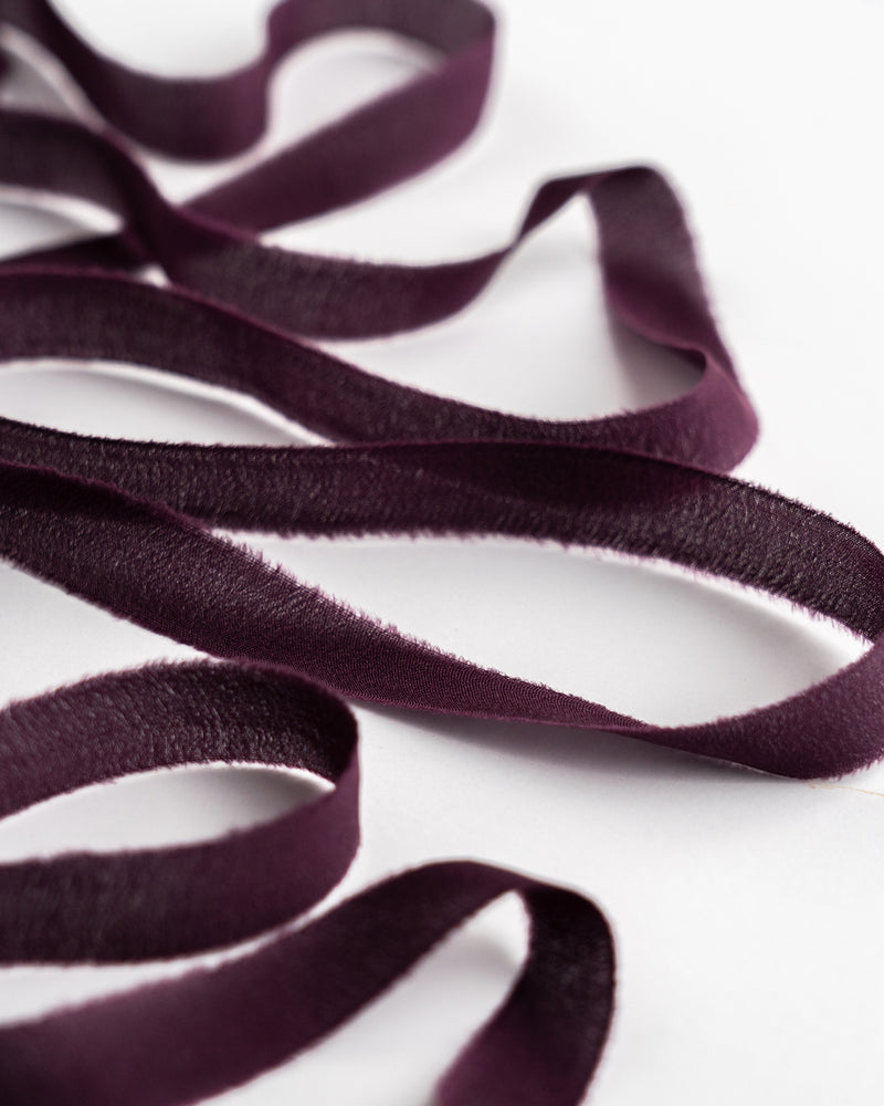 Silk Ribbon Trim in Aubergine