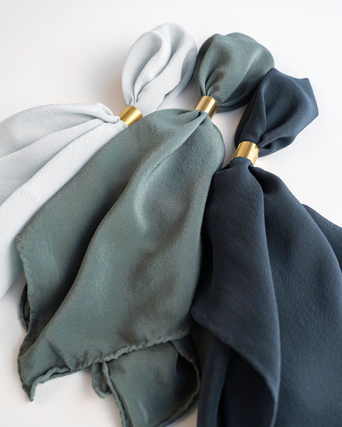 'The Scout' Washable Silk Scarf in Ocean