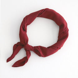 Tono + co Scout Silk Scarf in Poppy. Lovingly hand-dyed in Santa Ana, California and available in 24 signature colors. Check out our website for more style and color inspiration.