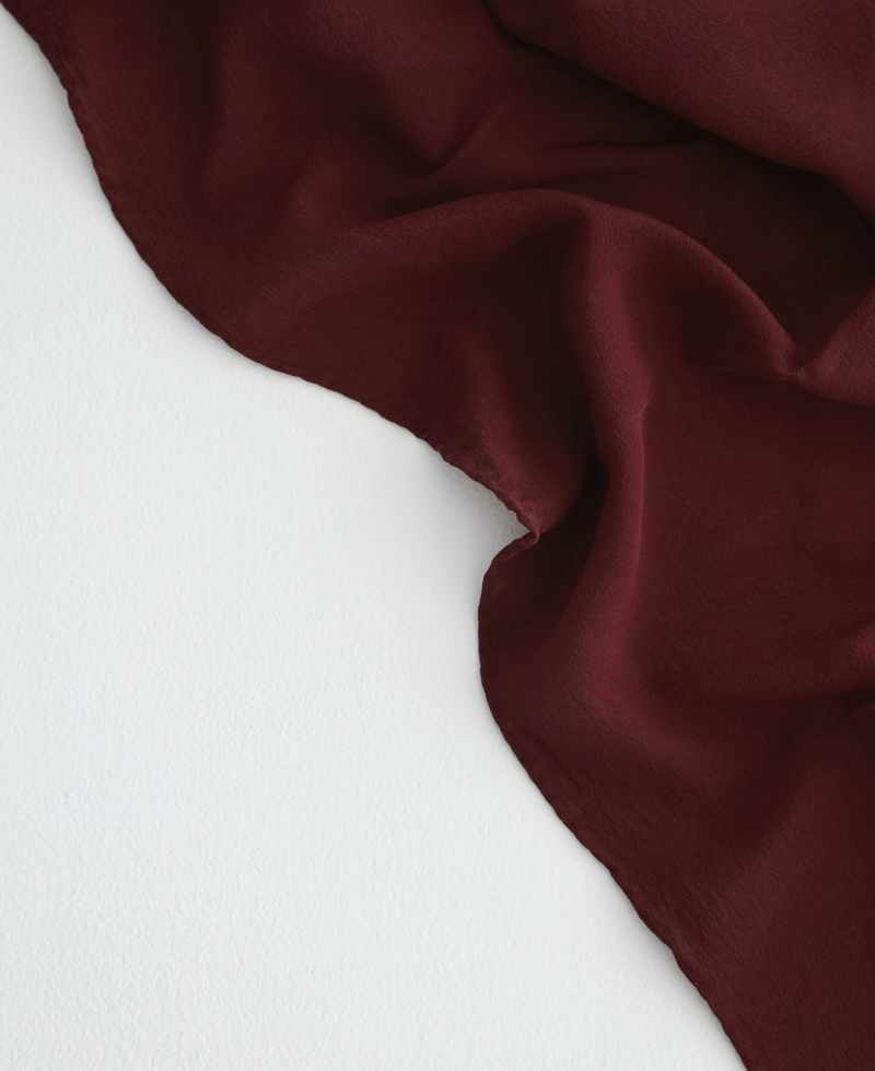 'The Scout' Washable Silk Scarf in Garnet