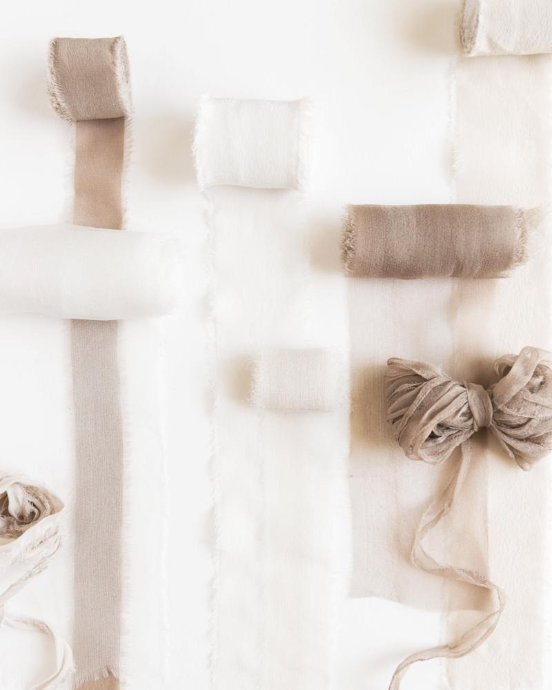 Tono + co Silk Ribbon in Classic and Gossamer bundles, featuring favorites from the Natural Collection. Lovingly hand-dyed in Santa Ana, California and available in 24 signature colors.