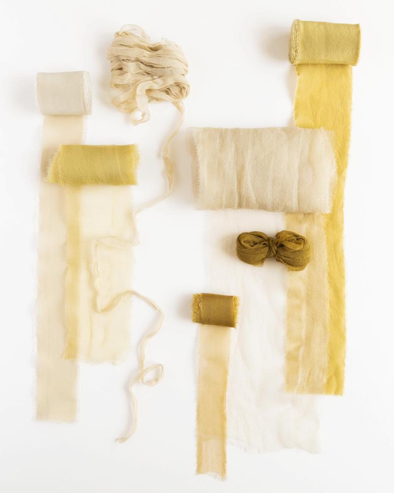 Tono + co Classic Silk and Gossamer Ribbons in the Golden Collection. Lovingly hand-dyed in Santa Ana, California and available in 24 signature colors. Check out our website for more color, styling, and bridal inspiration. 